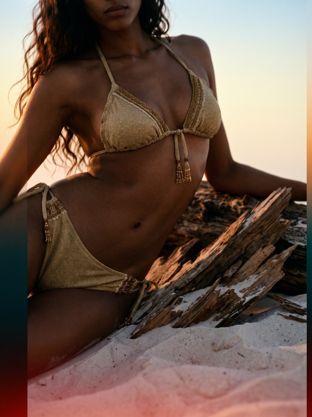 Lumiere Triangle Bikini- Beige